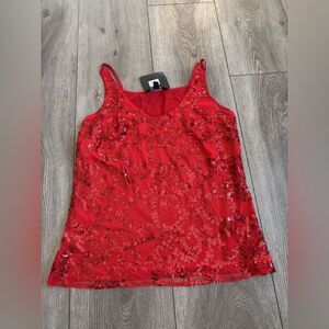 Marc New York Red Sequin Women's Top